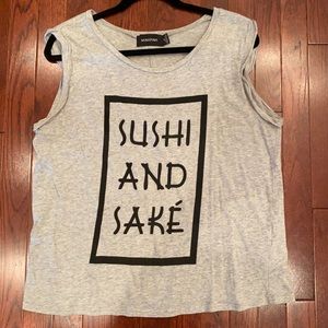 “sushi and sake” tank top